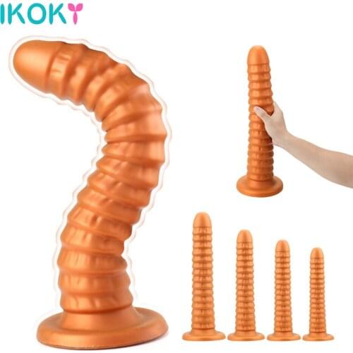 IKOKY Super Long Anal Beads With Strong Sucker Soft Dildos Sexshop Sex Toys for Woman Man Prostate Massage Huge Butt plug