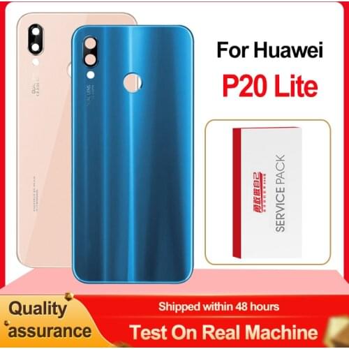 AAA+++ Quality Back Housing For Huawei P20 Lite Back Cover Battery Glass With Camera Lens For P20 Lite Rear Cover Replacement
