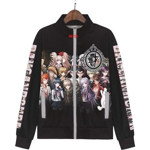 Danganronpa Monokuma Enoshima Junko Printed Jacket Cosplay Costume Spring Autumn Men Women Casual Hoodie Streetwear