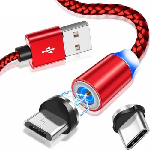 For Samsung Xiaomi Redmi 9 Huawei honor 9A alcatel Oukitel C8 Vivo Mobile phone Type C charger Magnetic Micro USB Charging Cable