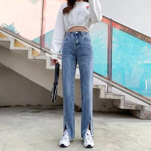 Micro Flare High Waisted Jeans Women Split Denim Black Wide Leg Black Pants Thin Washed Fashion Casual Plus Size Trousers Cloth