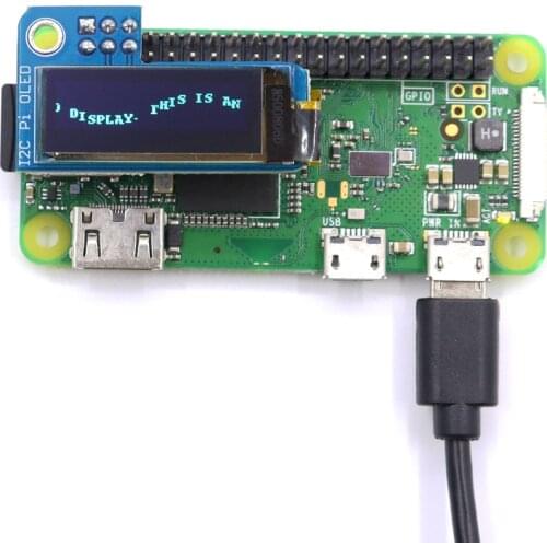 1Pcs Pioled 0.91 Inch IIC I2C 128x32 OLED Monochrome Screen Add-on for Raspberry Pi Zero SSD1306 Blue DC 3.3V FZ3579