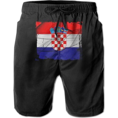 Male Shorts Causal R333 Breathable Quick Dry Humor GraphicCasual Croatia Flag