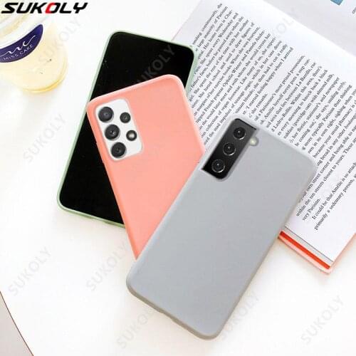 Soft Matte Silicone Plain Case Cover For Samsung A52 A72 A12 A32 A42 5G A31 A41 Case For Samsung A51 A71 S21 Plus Ultra S20 FE