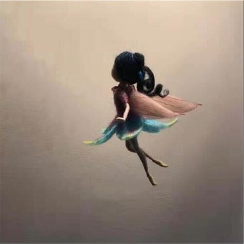 Doll Fairy wool needlepoint kit wool felt needle felting keychain craft needlecraft DIY handmade