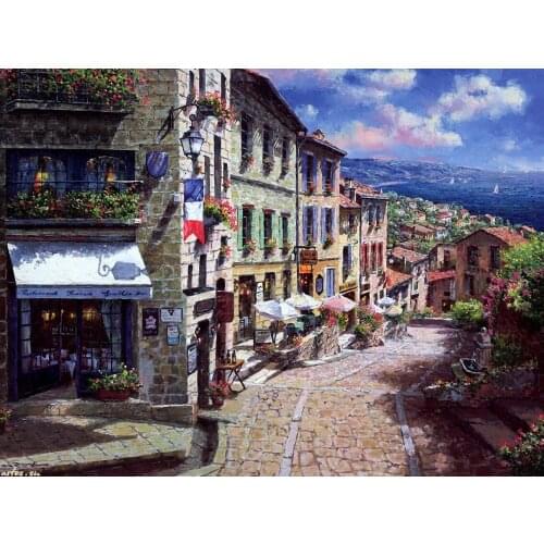 A12015 11CT/14CT/18CT/25CT/28CT oil street patterns Counted Cross Stitch DIY Cross Stitch Kits Embroidery Needlework Sets