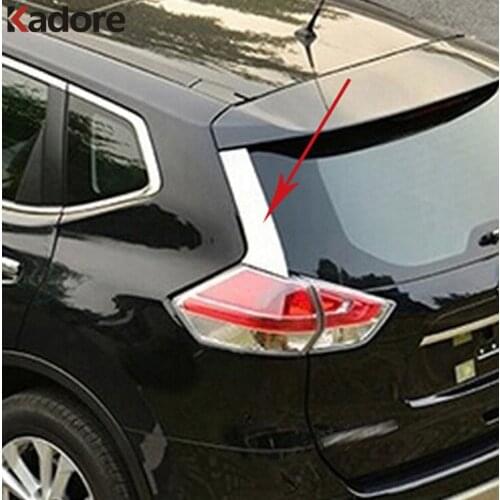 ABS Chrome Rear Windows Trim Stripe For Nissan Rogue X-Trail 2014-2019 2020 Exterior Accessories Car Stickers Cover Pillar Trim