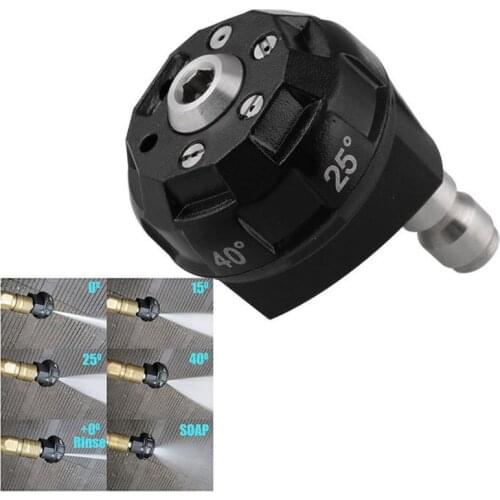 Pressure Washer Nozzle Tips 6 in 1 Changeover 1/4 Inch Quick Connect Pressure up to 4000PSI Linear Fan-shaped Foam
