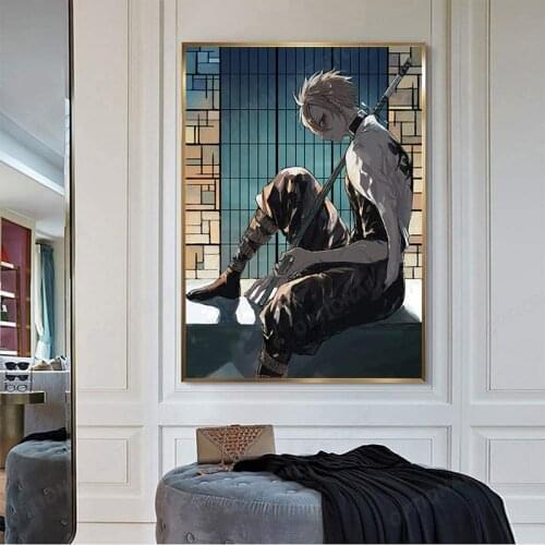 Canvas Wall Art for Shinazugawa Sanemi Kimetsu No Yaiba Anime Figure Painting Pictures Poster on Canvas for Home Living Room