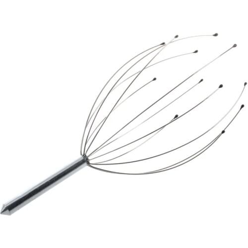NEW-Silver Head Scalp Neck Stress Relax Massager