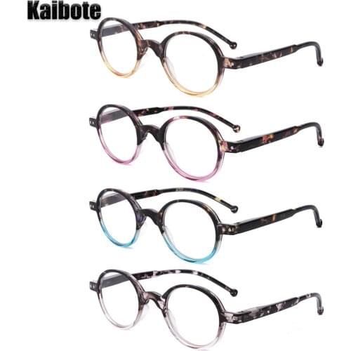 KBT 4 Pairs Men Women Round Reading Glasses 1.0 1.5 2.0 2.5 3.0 3.5 Colorful 4-Pack Presbyopic Eyeglasses Fashion Reader Eyewear