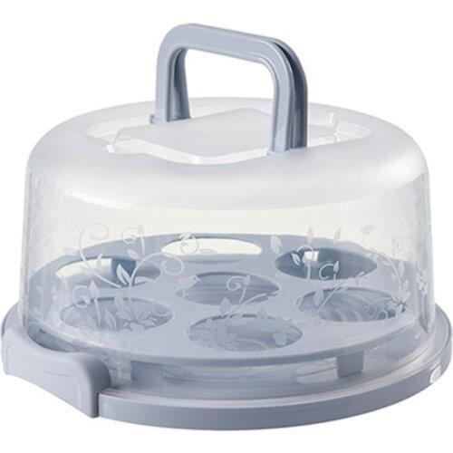 Portable Plastic Round Cupcake Container Dessert Cake Storage Box Kitchen Supply 896A