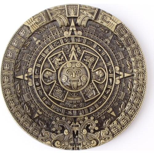 MYMC Mysterious Ancient Mayan Civilization Pattern Belt Buckle Aztec Solar Calendar Waistband Buckle