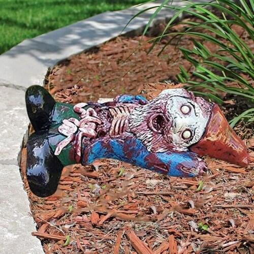 Resin Zombie Gnome Ormament Unique Durable Environmently Friendly Horror Outdoor Patio Or Yard Garden Festival Decor