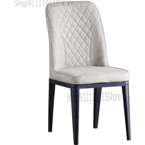 Custom Back Chair Leather Dining Table Chair Hotel Hotel Single Chair Restaurant American Family European Soft Bag Luxury Chair