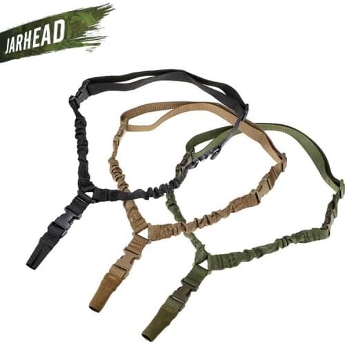 CS Tactical Gun Sling Adjustable 1 Single Point Bungee Quick Release Rifle Strap System for Airsoft Hunting Military Strap M4