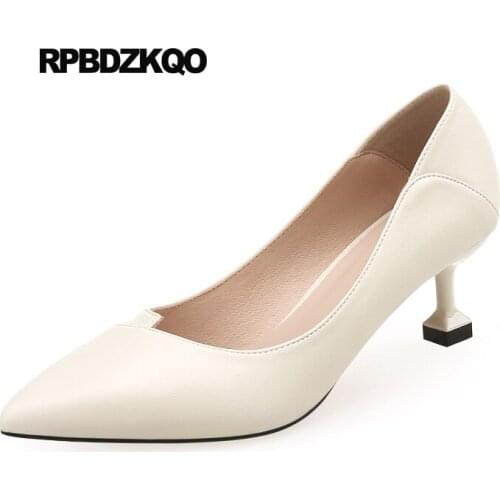 Size 4 34 medium heels black pink scarpin thin slip on office 2019 stiletto luxury white casual shoes women pumps pointed toe