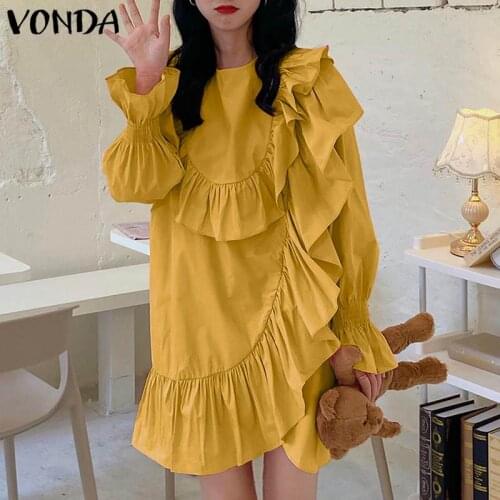VONDA Summer Dresses With Flounces