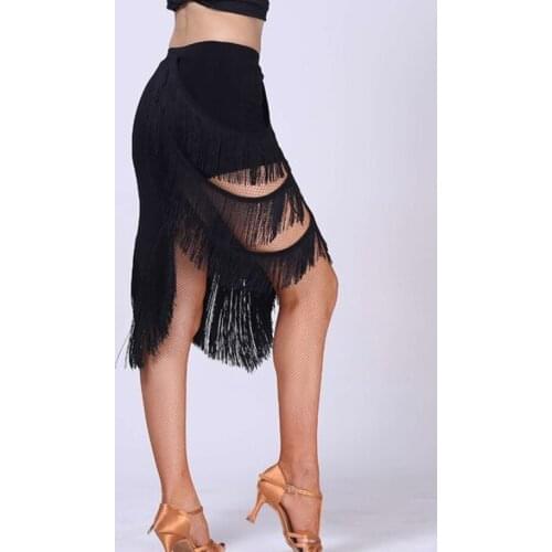 2021 New Latin Dance Skirt Female Adult Sexy Tassel Skirt Dance Costume Woman rumba Tango/Cha Cha Samba Competition Constume