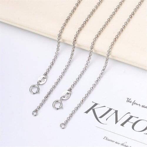 DIY pearl accessories 925 silver necklace plated platinum cross chain thin chain fashion pendant chain women