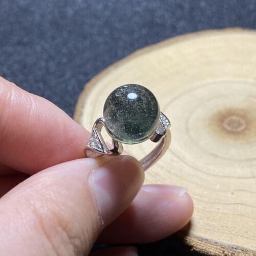 1Pc Natural Color Phantom Quartz crystal Adjustable ring 925 Silver Domed girl gift AAAAA Gem ring crystal healing stone