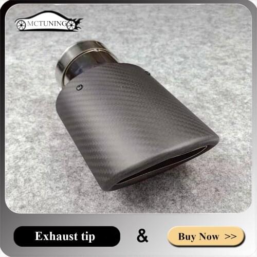 1 Pcs Car Styling Oval Muffler Tips Matte Carbon Fiber Exhaust Tips For Akrapovic Universal Car Exhausts Muffler End Pipes