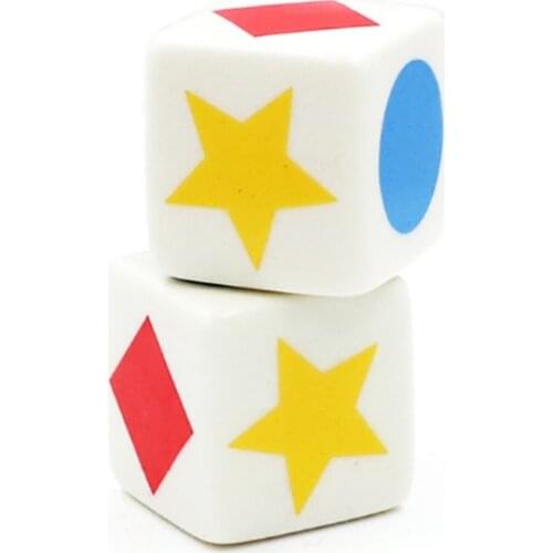10 Pcs/lot Pattern Dice Kinds Graphic Cognition Game 6 Sided Square Corner Dice Funny Game Accessory 20mm