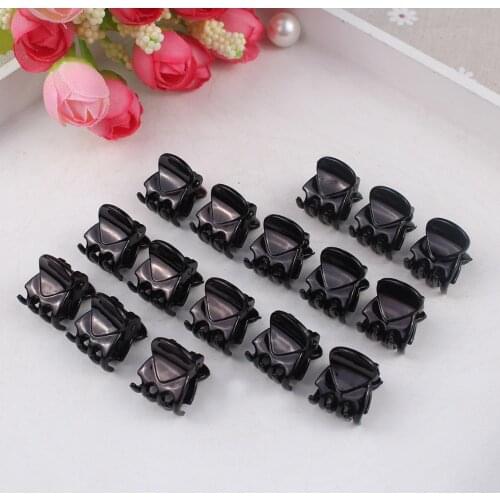 10PCS Plastic Mini Hair Clip 6 Claw Cute Hair Clips Plastic Black Hairpin Clamp for Ladies Headwear Hair Styling Tools