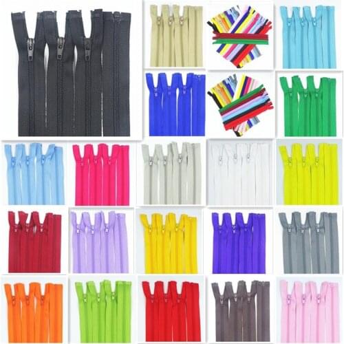 20Pcs 3# Opening Nylon Zippers Tail Resin 20Cm-60Cm Suitable For Clothing