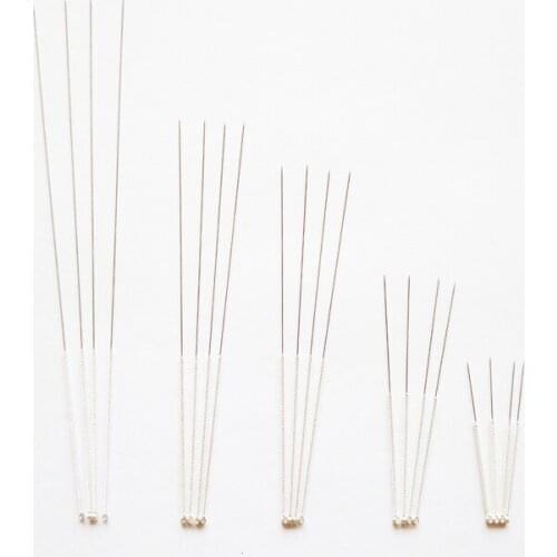 20pcs huatuo acupuncture needles silver needle reusable with tube 0.35*13/25/40/50/75mm