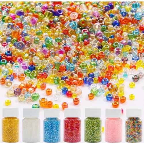 3000Pcs/Bottle Small 2mm Glass Seed Beads Charm Czech Mix Color Round Beads DIY Bracelet Necklace For Jewelry Making Accessories