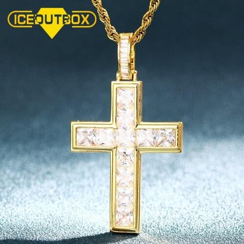 3A Zirconia Cross Crystal Pendants necklace For Women Mens Hip Hop Jewelry Shiny CZ Zircon Crystal Unisex Party Wedding Gifts