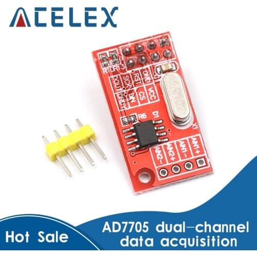 AD7705 Dual 16 bit ADC Data Acquisition Module Input Gain Programmable SPI Interface TM7705