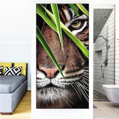 Tiger 5d diy diamond painting cross stitch full square round animal diamond embroidery home decor drop shipping canvas painting