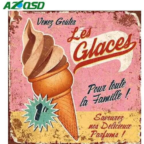 AZQSD 5d Diamond Painting Ice Cream Picture Of Rhinestones Home Decor Diamond Embroidery Cartoon Cross Stitch Kits Needlework