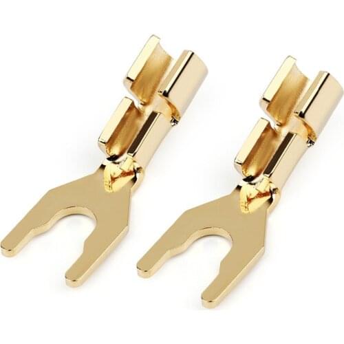 20pcs Banana Speaker Jack Y Spade Plug Copper Screw Splitter Fork Wire Speaker Y Connector Acoustics Terminal Adapter
