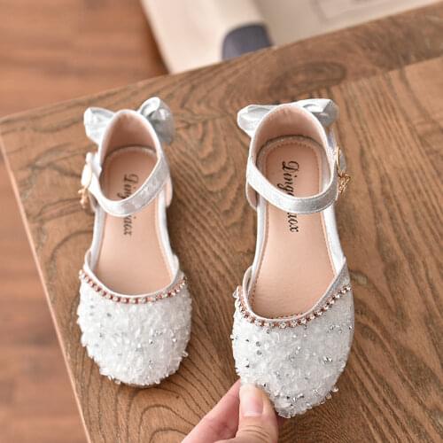 Spring Summer Fashion Girls Sandals Pink Princess Shoes Broken Crystal Rhinestone Baby Show Children Beach Shoes for Kids Girls