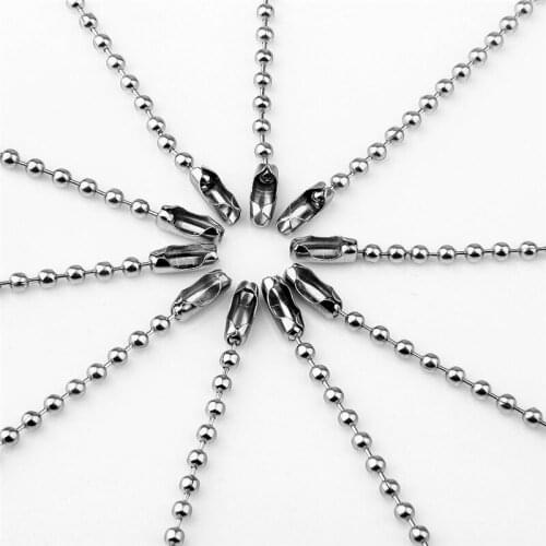 1000 pcs 15 cm Sliver Clasp Ball Chains Metal Bead Chains For Necklace Price Label Tag 2.3 mm Diameter