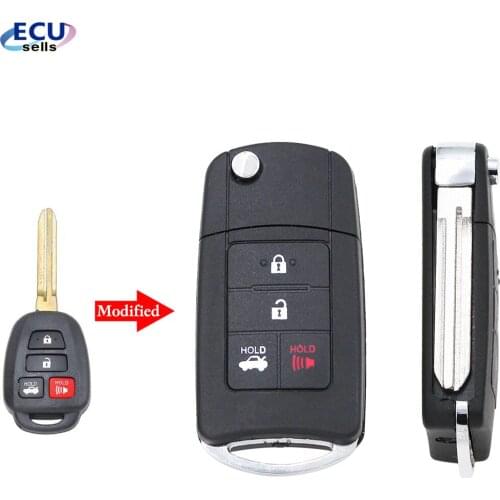 4 Button Cover Fob Key Shell for Toyota Prius C Corolla Yaris Avensis Toy 43 Replace Case