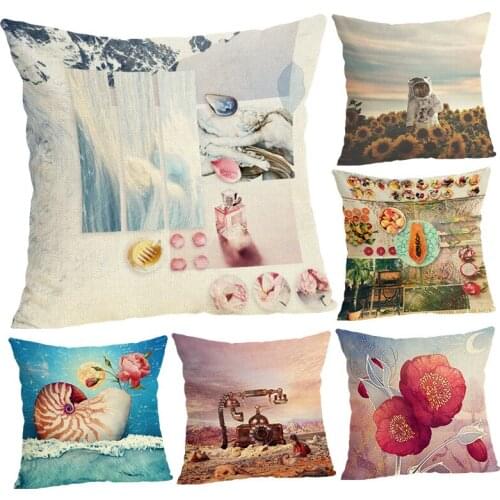 Nordic Cushion Cover Scenic Throw Pillow Cover Cushion Case Sofa Bed Decorative Pillow Square