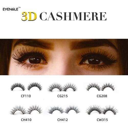 EYENGLE 3D CASHMERE Eyes Lashes Natural Soft Reusable Make Up False Eyelashes Fluffy Long Cross Wispy Eyelash Handmade Faux Cils