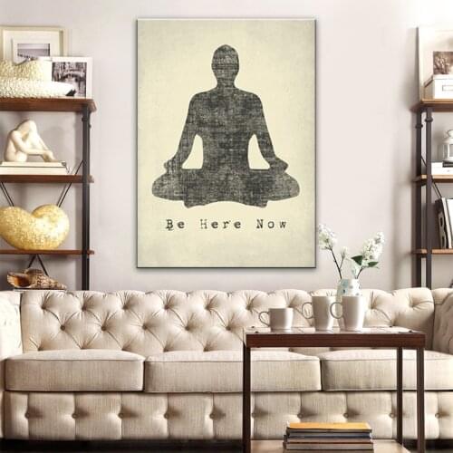 Keep Calm Collection Be Here Now, Mindfulness Meditation Poster Print Wall Art for Living Room Bedroom framed