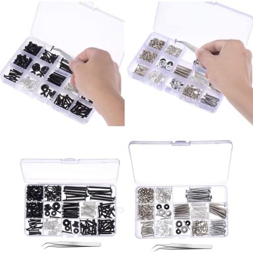 Stainless steel Electric Guitar Screw Kit with Springs for Electric Guitar Bridge,Pickup,Pickguard,Tuner,Switch,Neck Plate