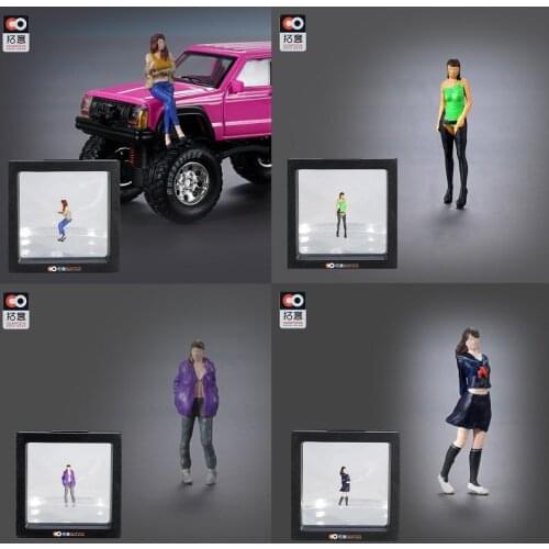 XCarToys Model Car Scene Figure Japanese schoolgirl 4 girls a set Figure for 1/64 Scale Model
