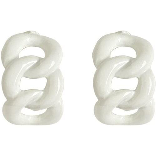 20 pair / lot fashion jewelry accessories metal white paint chain link korean earrings for women