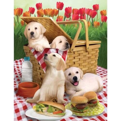 DIY Dog 5D Diamond Painting Full Square Drill Animal Diamond Embroidery Cross Stitch Mosaic Kits Wall Art Home Decor