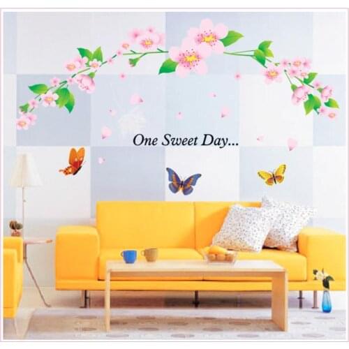 New childrens room nursery home stickers removable cartoonbutterfly flowers baby wall decals