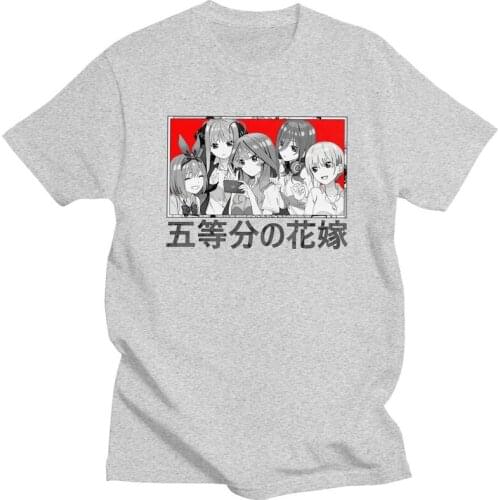 The Quintessential Quintuplets T Shirt Short Sleeves Cotton Tshirt Men T-shirt Printed Go Toubun No Hanayome Miku Nakano Tee