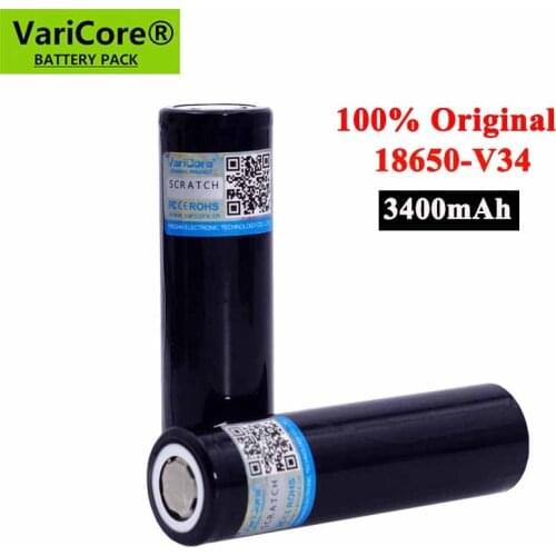 VariCore Original New V-34 18650 3.7V 3400mA Rechargeable lithium battery Light Flashlight batteries LED light battery