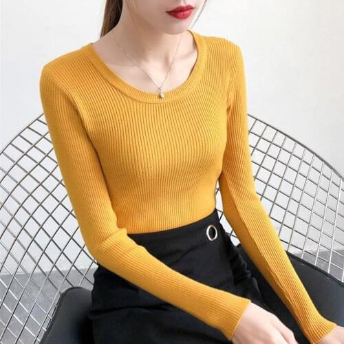 In autumn and winter of 2020, the new Joker Slim Long Sleeve Jacket Short Knitwear Sweater Womens Shirt